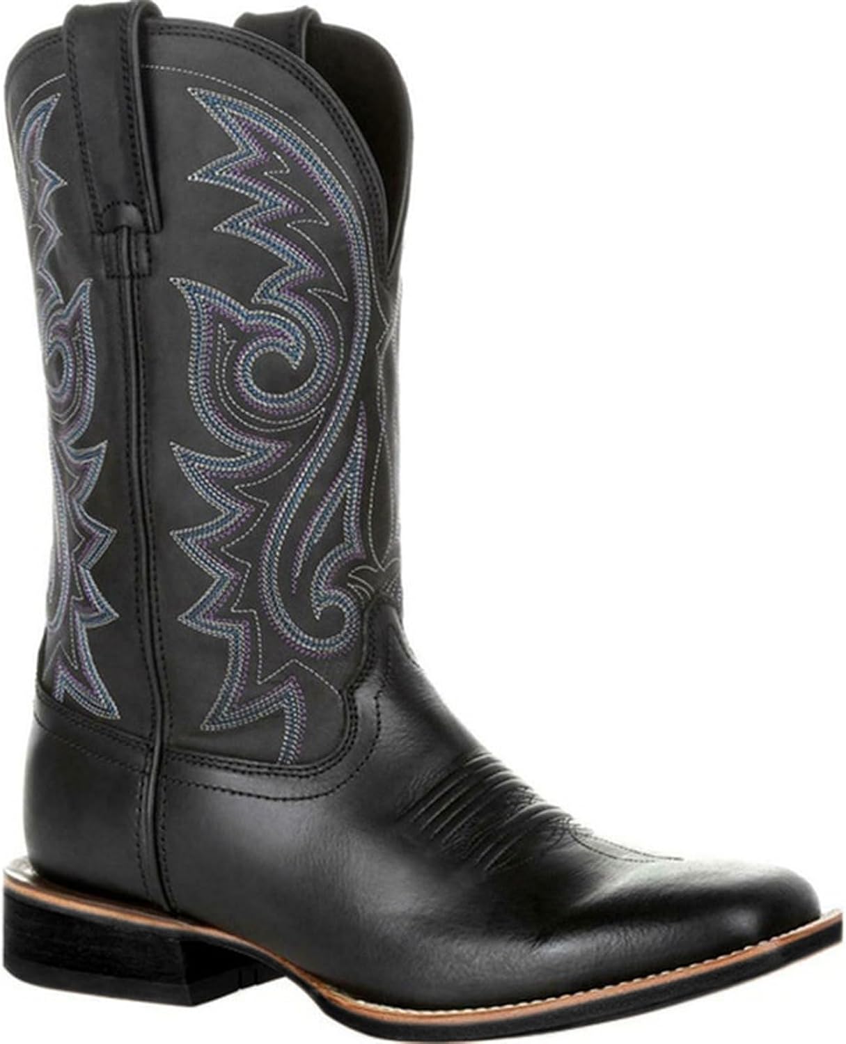 ADMLZQQ Men's Square Toe Cowboy Boot Mid Calf Western Boots Hiking Riding Combat Boots