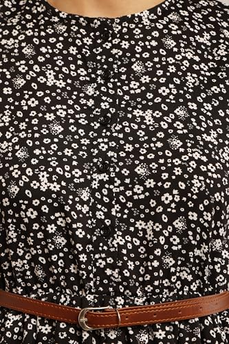 Image of Women's Fit and Flare Floral Printed Long Maxi Dress