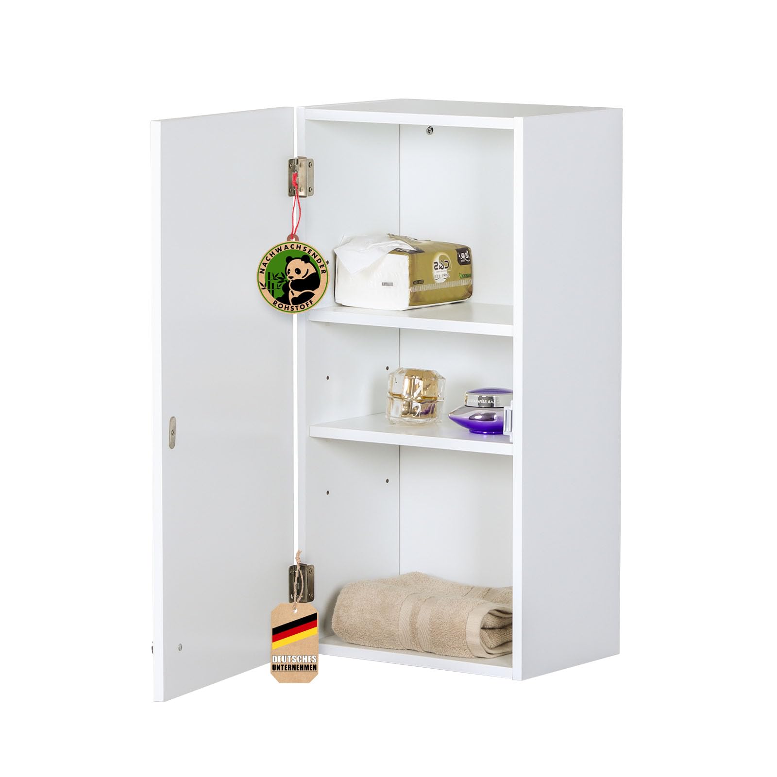 KARAT - Armadietto per Bagno - Mobile per Toilette con Mensole Regolabili - Bathroom Cabinet - Armadietto per Farmacia - Cassetto Rimovibile (Nebraska, 20 cm (P) x 30 cm (L) x 60 cm (A))