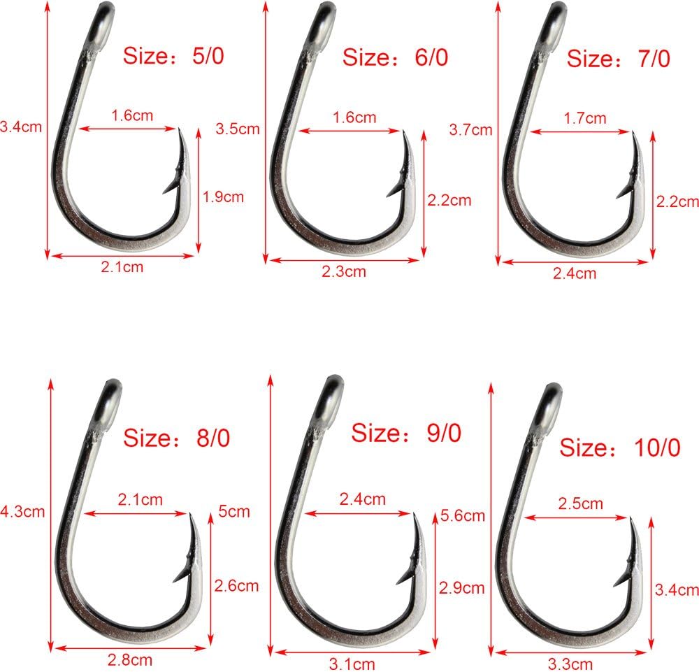 40pcs Stainless Steel High Strength Fishing Hook Saltwater Strong Fishhook Jig Bait Fish Hook 10884