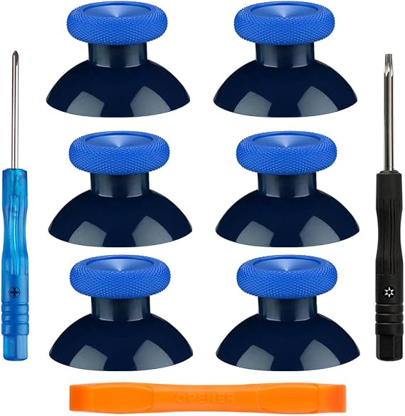 TOMSIN Replacement Thumbsticks for Xbox One Controllers, Original Joysticks for Xbox One S (6 Pcs) (Blue)