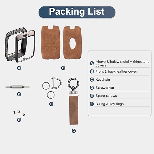 Miniatura 5 de YO&YOYE Compatible con funda para llavero Land Rover con llavero, Model2-marrón