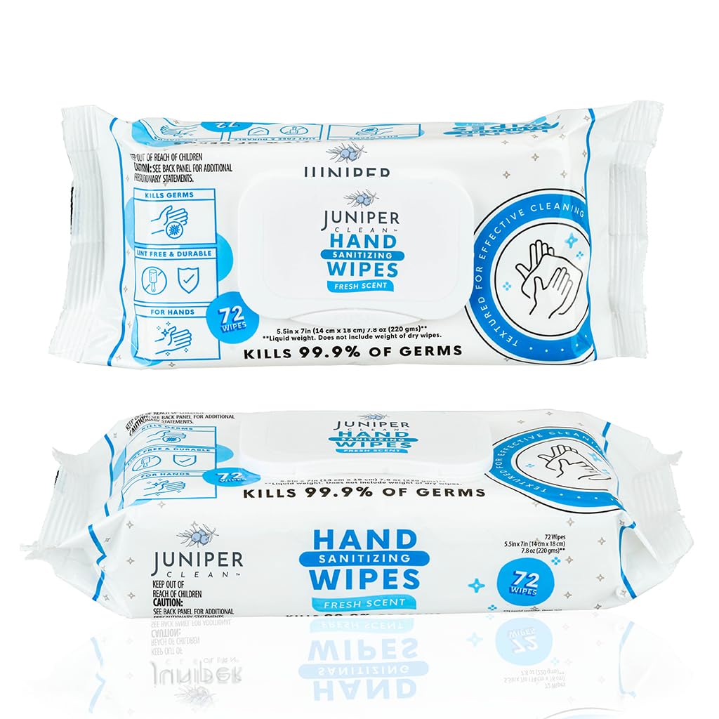 1 Pack Hand Sanitizing Wipes, 72 Count Disposable Hand Sanitizer Wipes, Fresh Scent, Lint Free & Durable