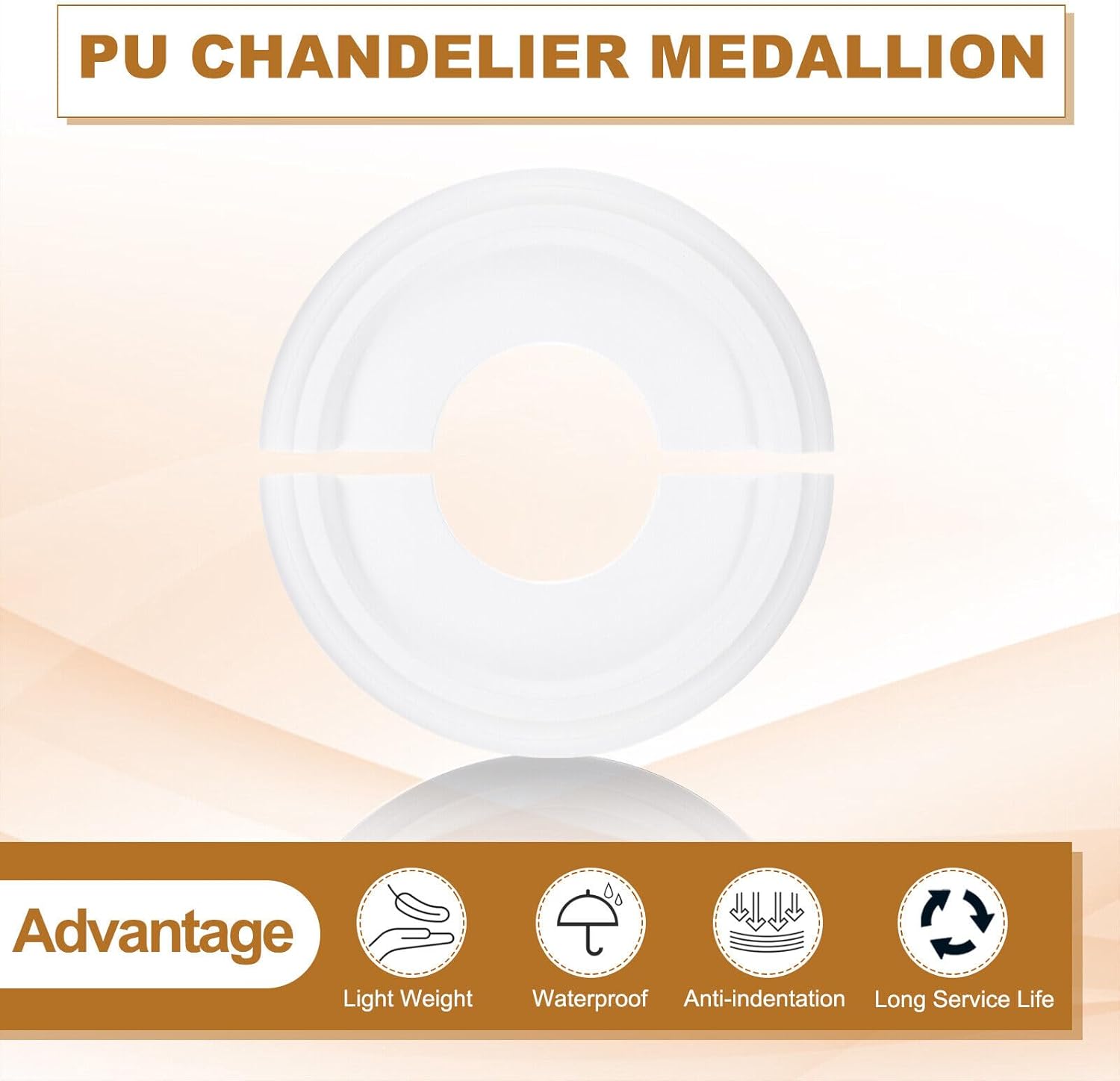 Home and Garden Parts Ceiling Medallion 10" OD x 4" ID Split Chandelier Medallion White #CN/251024/14652