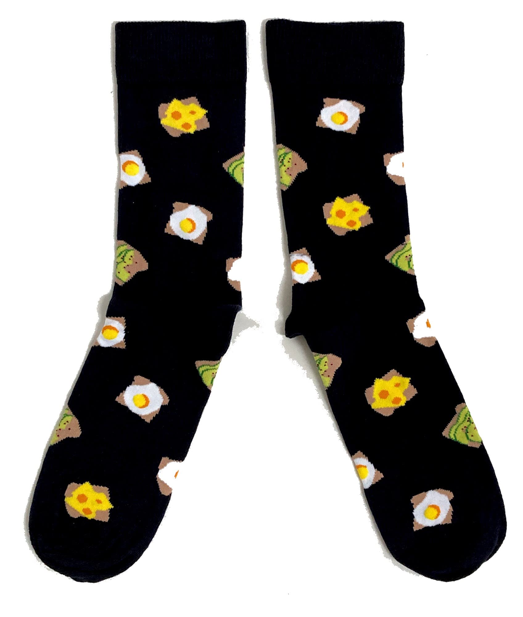 Sock Shack Men's Black Avocado & Egg On Toast Healthy Eating Socks 6-11 Uk / 39-45 Eur / 7-12 Us