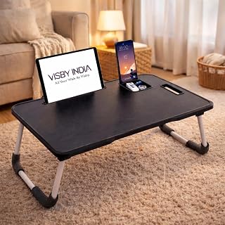 SPHENI Smart Multipurpose Foldable Laptop Table with Cup Holder, Study Table, Bed Table, Breakfast Table, Foldable and Portable/Ergonomic &