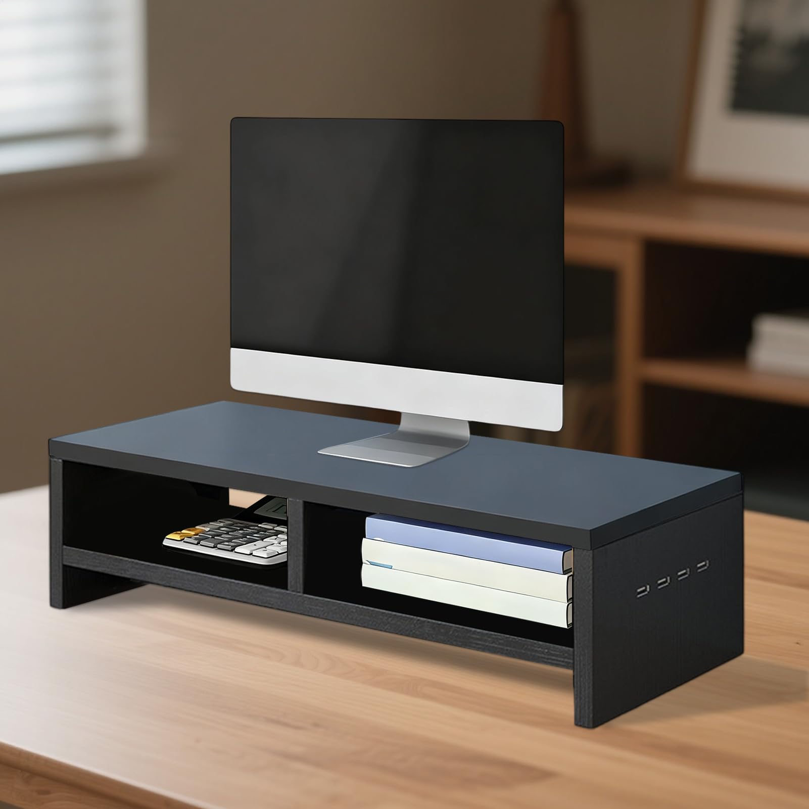 Supporto Alzaschermo Per Monitor Organizzatore Scrivania | Ripiano Da Tavolo Per Monitor Con Spazio Di Archiviazione Per Computer Portatile Elettronica Ufficio Domestico Studio Lavoro