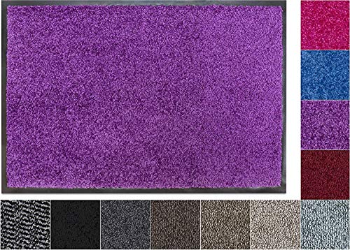Jan Max Tapis Anti-salissures - 8 Couleurs - paillasson avec 2900g/m2 PP Twisted Heatset Fibre - 2,4l/m2 Absorption d'humidité - Tapis de Course Propre 40 x 60 cm Violet