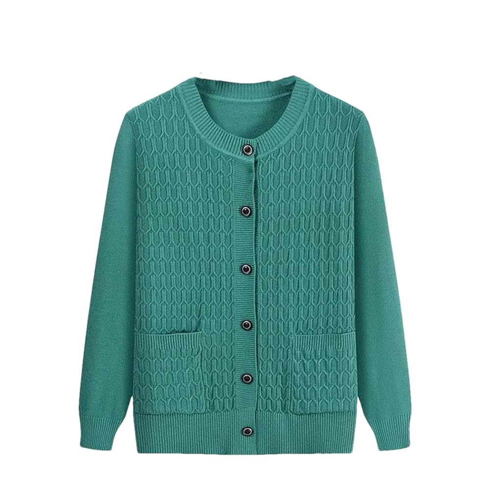 ニット・セーター IONSEOUL Soft Collar Cardigan Amazon.com: Knitted Sweater Womens Middle-Aged Mother Casual