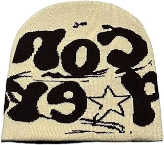Fashion Letter Beanie Hat for Women Men Comfortable Knit Hat Pullover Cap Girls Y2K Skull Cap Sport Hat Adult Headdress Knit Beanie for Women Men