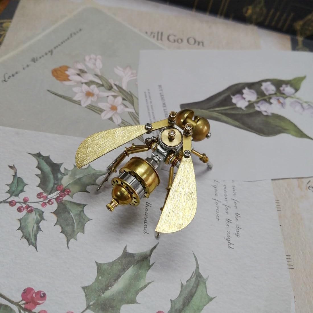 大人向け 3D メタルパズル、スチームパンクな小さな蜂の昆虫メタルジグソーパズル DIY 組み立てキット 3D メタルモデルキット