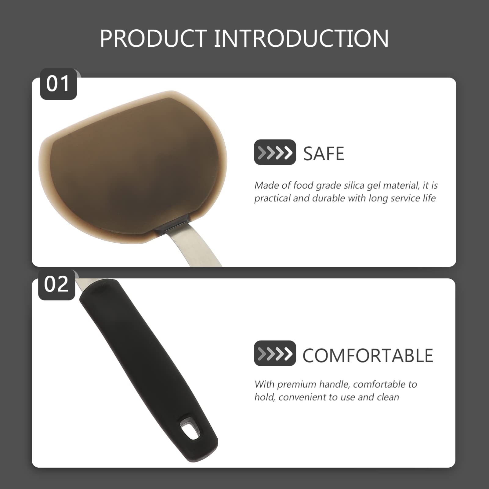 Yardwe 3piezas Espátulas De Silicona Para Cocina De Herramientas Multifuncionales Para Cocinar y Antiadherente Control Óptimo y Fácil Limpieza