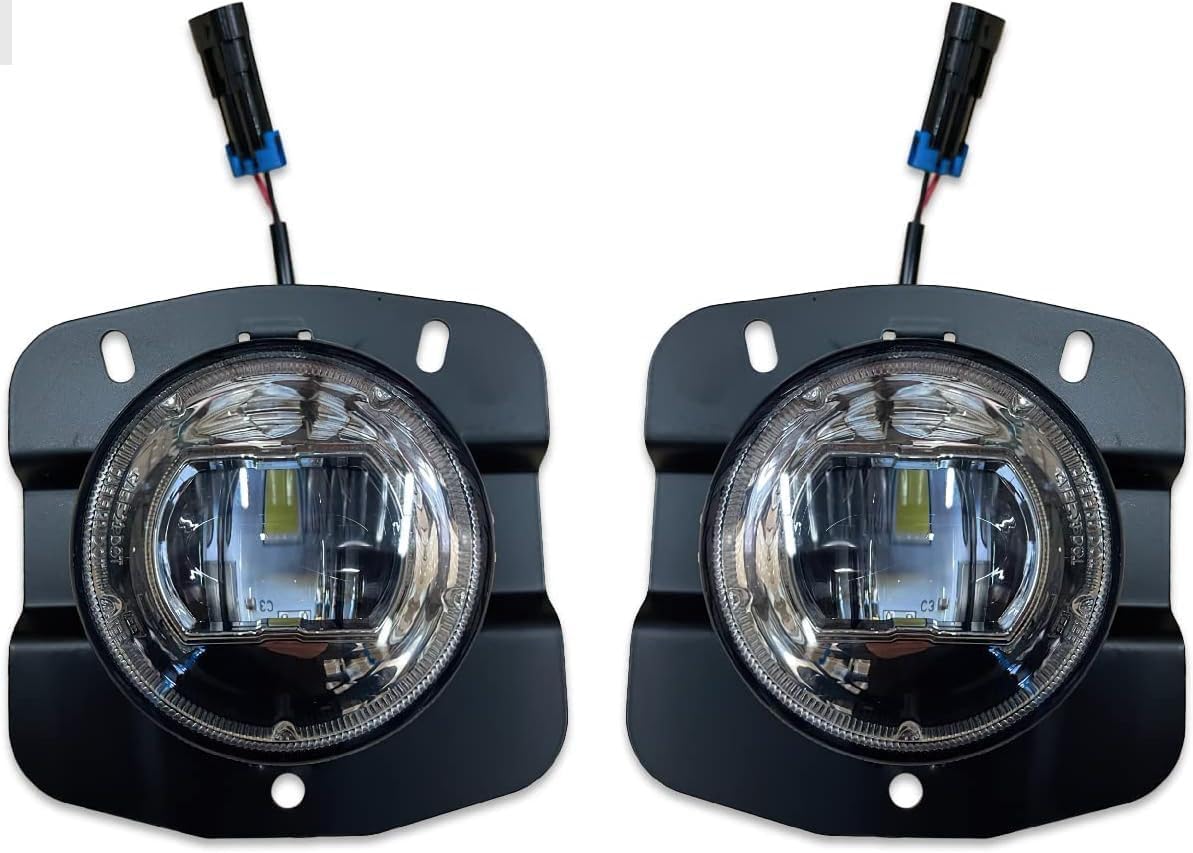 KOZAK LED Fog Light- Pair Set (Left Side and Right Side) Compatible with Kenworth T680 2012-2021, PLUS Logo Reflective Vest