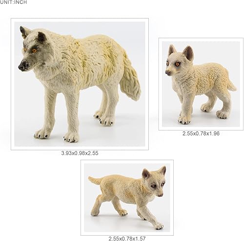 Miniatura 3 de Atralo Service Wild Life - Conjunto de 3 figuras de acción de lobo blanco para niños y niñas