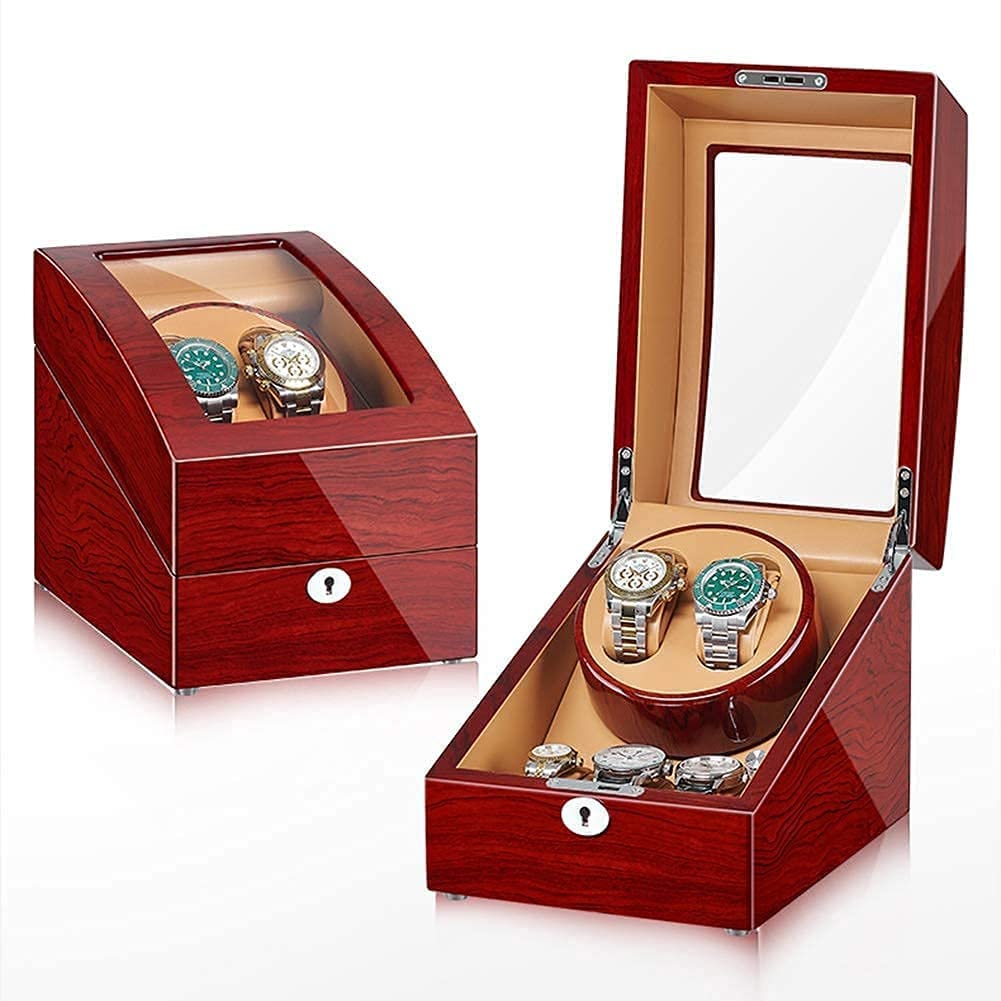 OUZVI Watch Watch Winder Box Automatic Rotate Watch Winder 2+3 Storages Box Case 5 Rotation Models, Super Quiet Self-Winding Mechanical (Color : G) (B)