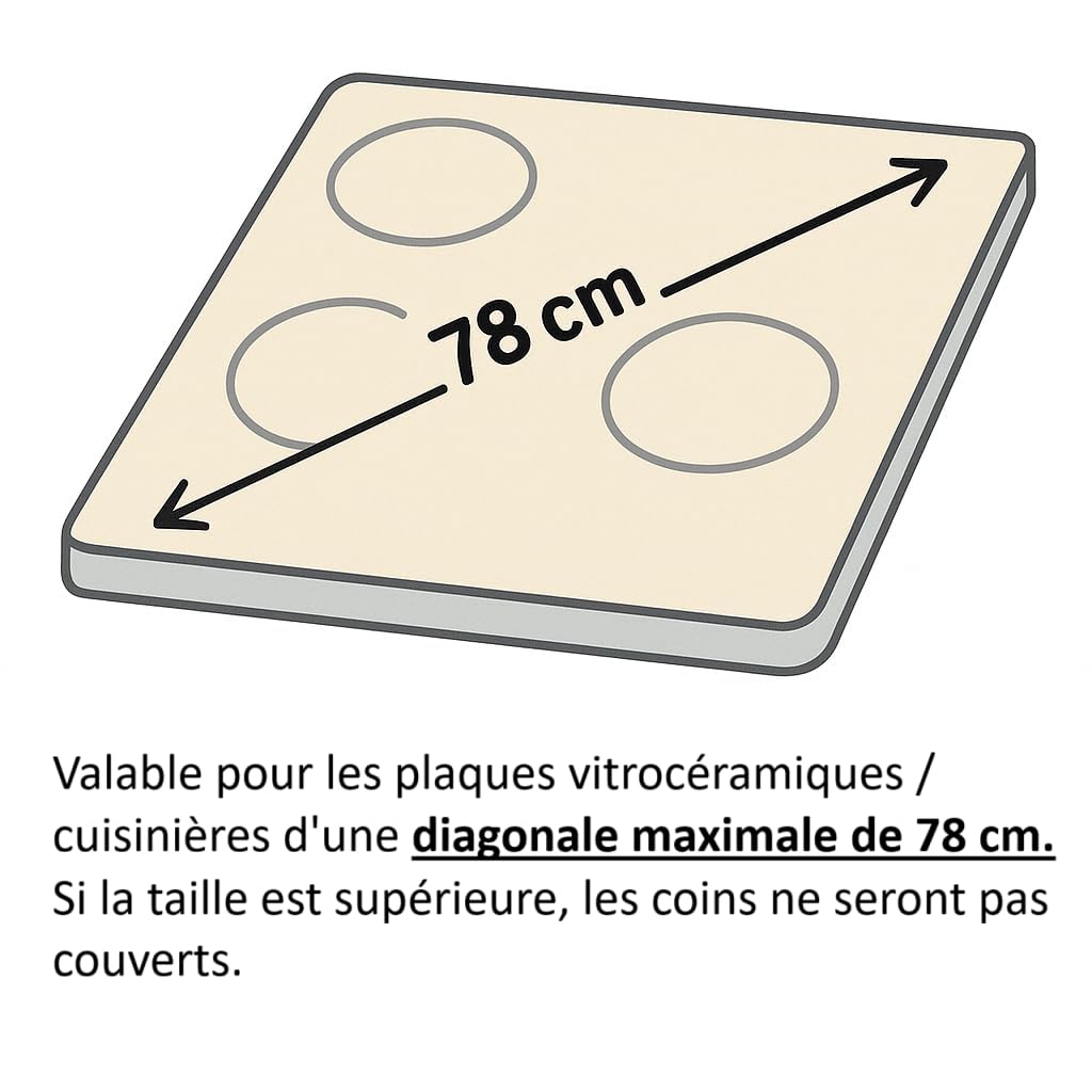 Couvre plaque de cuisson gaz, inducción y vitroceramica. 52,5 x 60,5 x 5,5 cm. Couleur : noir. Protege plaque de cuisson gaz. Nettoyage facile. Résistance maximale. Fabriqué en Espagne.