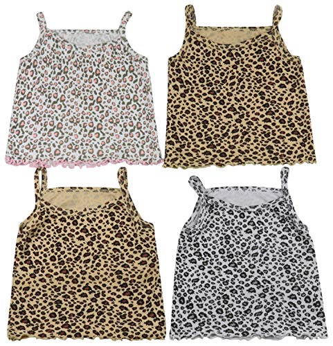 Image of ToBeInStyle Girl's 4 Pack Ruffle Hem Spaghetti Strap Tank Tops