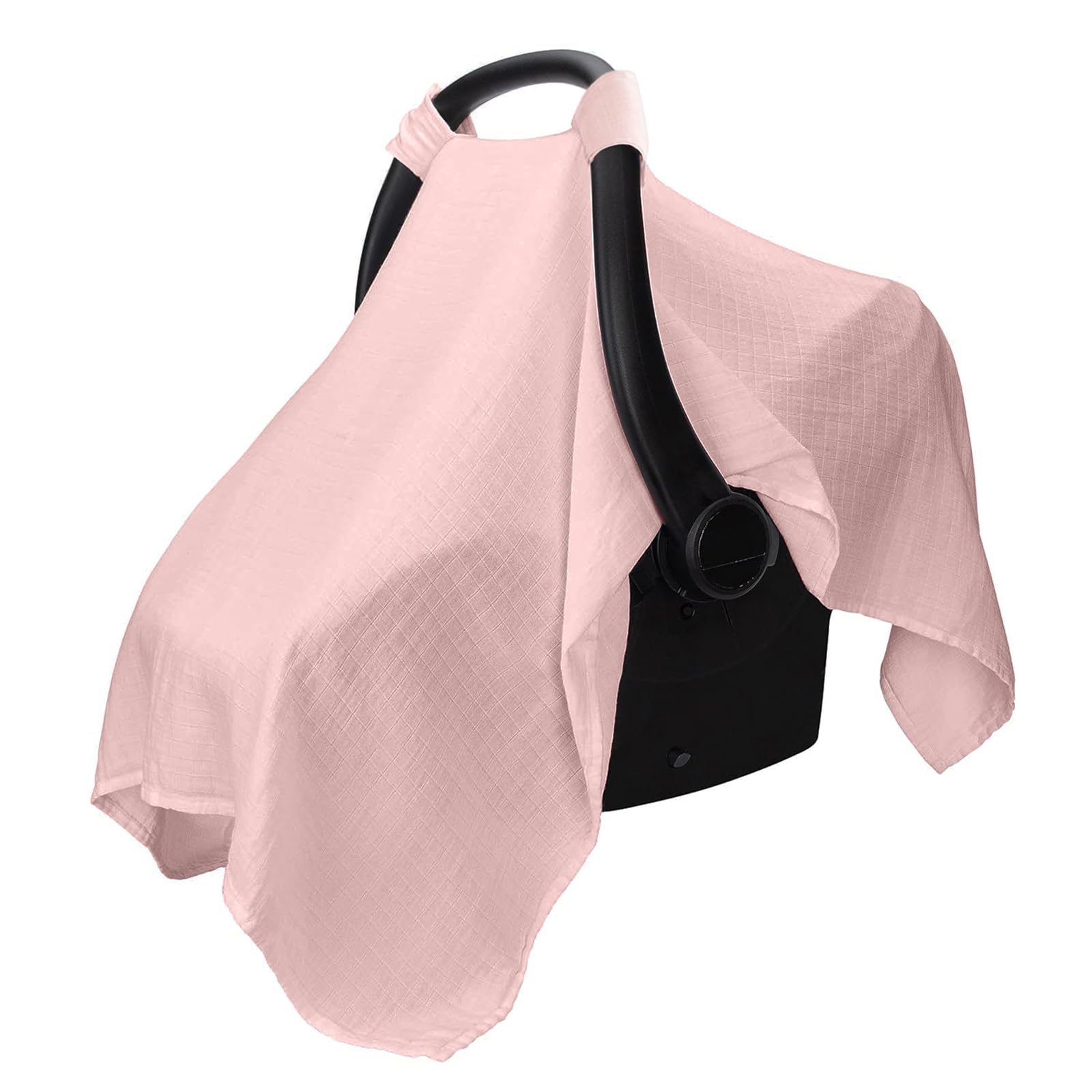 Muslin Cotton Baby Car Seat Covers Soft Breathable Car Seat Cover Universal Sun Protection Canopy for Baby Comfortable Infant Carseat Canopy Lightweight Summer Stroller Sun Shade Cover