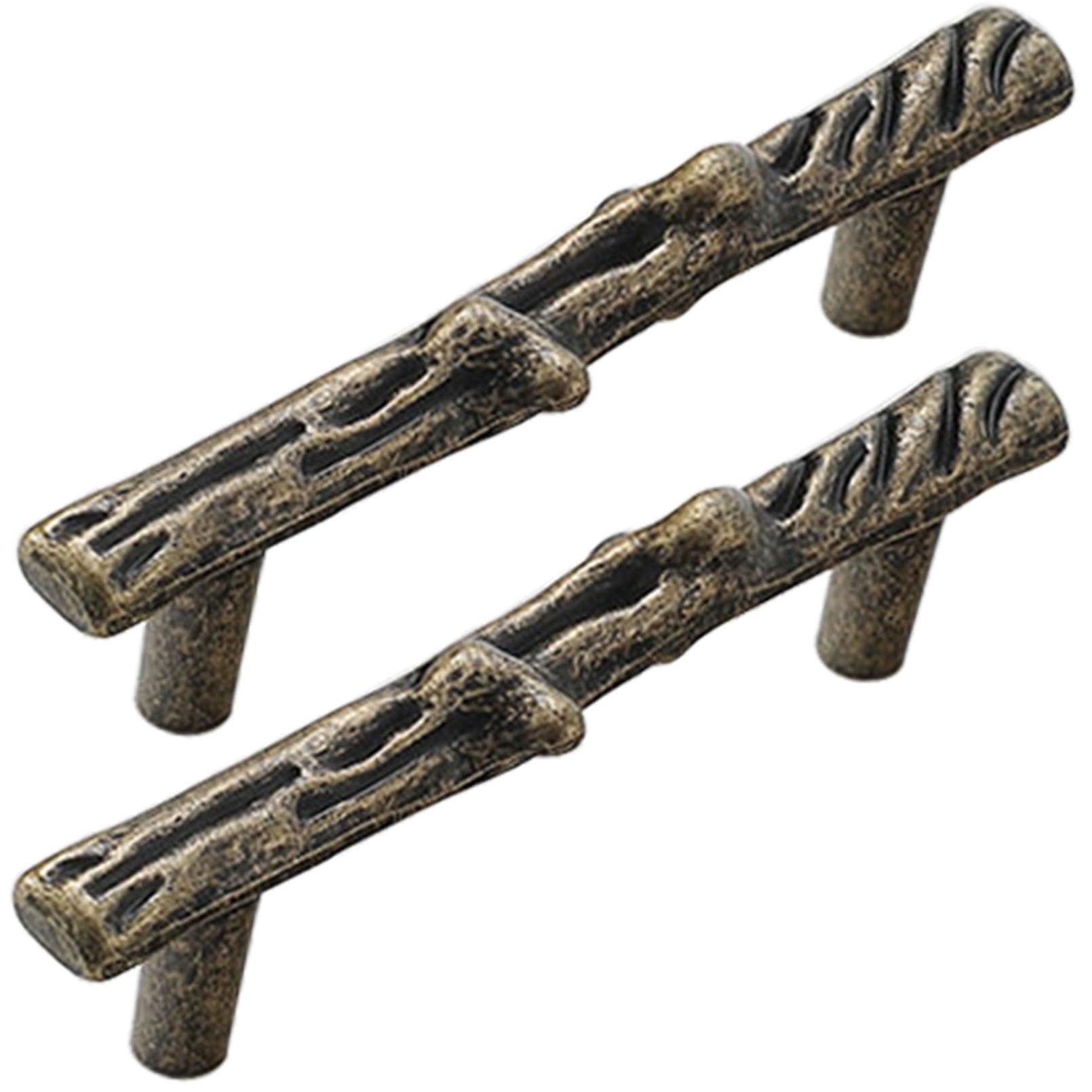 Xiaodanhua Antique Bronze Furniture Knobs Zinc Alloy Drawer Pulls Kitchen Door Handles With Screws Solid Bathroom Pull Handles Decorative Wardrobe Pulls (Hole Distance 128Mm)