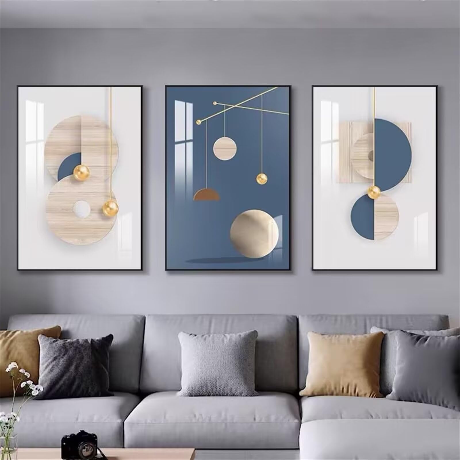 Diamond Painting Anti-Stress Kit Complet 5D Broderie Diamant Gris Moderne Mural