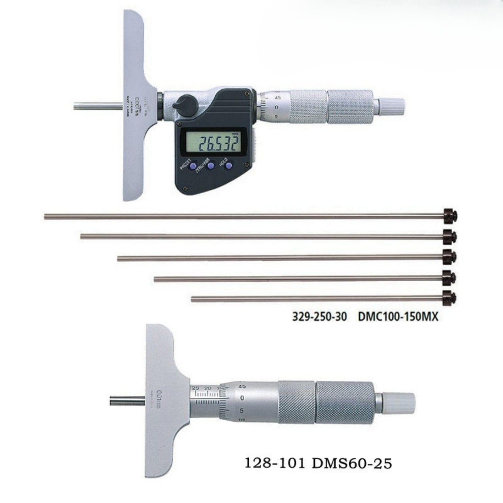Digitales Präzisions-Innenmikrometer-Werkzeug, 0–25 mm, Serie 329 for Ingenieure und Maschinisten, 1 Stück(0-75/101.6mm 129-114 Mechanical)