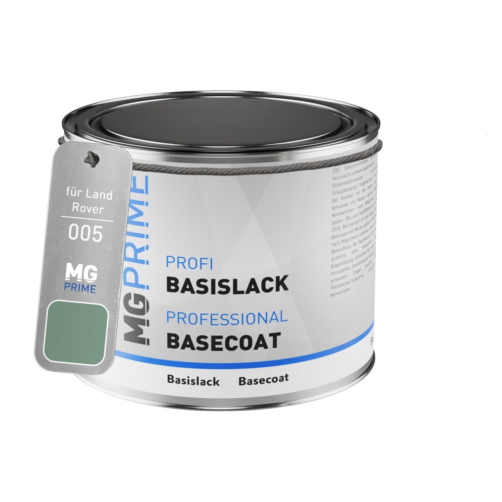 MG PRIME Vernice per auto Barattolo pronto all’uso per Land Rover 005 / LRC005-HCD Light Green Vernice di base 0,5 litri 500ml