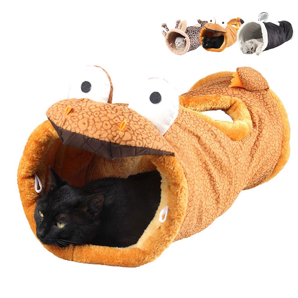 Oncpcare - Tunnel pieghevole per gatti, a forma di animale, ideale per giocare al coperto