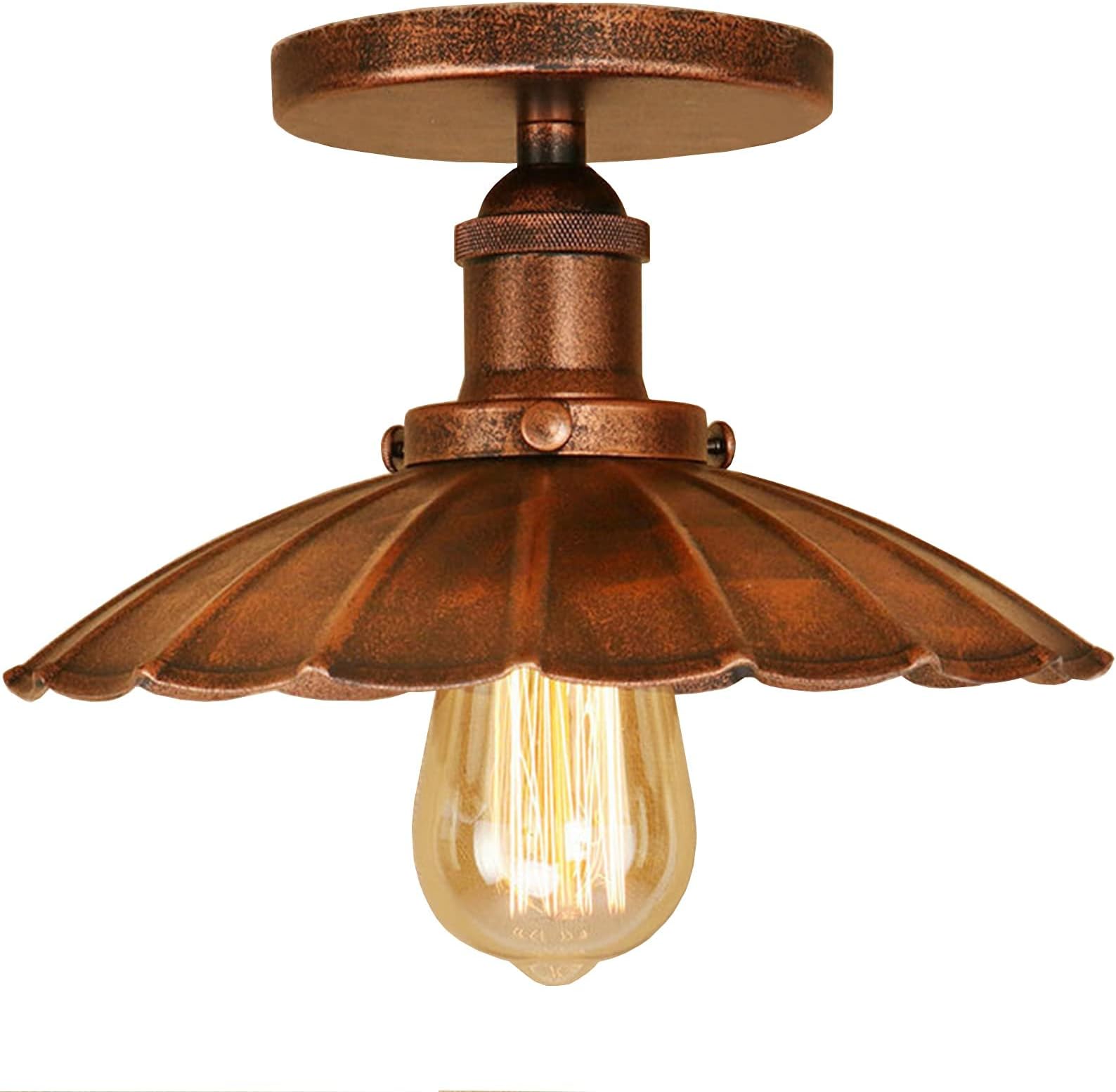 Suspension Industrielle Pathson Abat-Jour Verre Globe - Luminaire Vintage Réglable Îlot Cuisine Salon E27