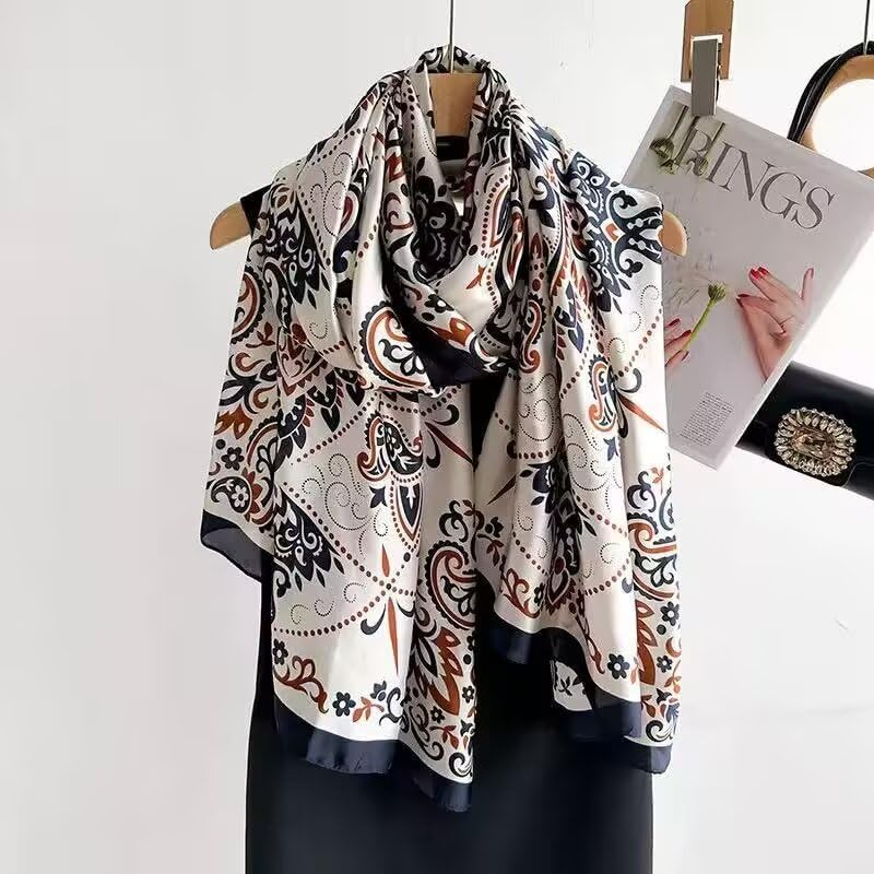 Large Shawl Scarf For Women Lightweight Wraps Silky Headscarf Long Sunscreen Scarfs - Image 2