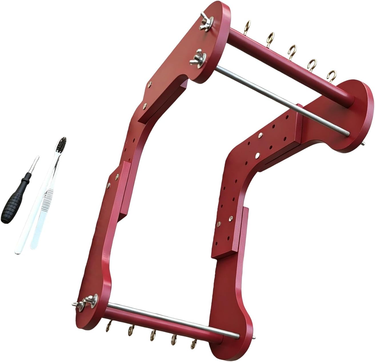 Bead Weaving Frame, Wooden Tabletop Jewelry Stringing Tool with Multi Position Setup for Bracelets and Beading Adjustable Bead Weaving Frame Wooden Tabletop Jewelry Stringing Tool Making