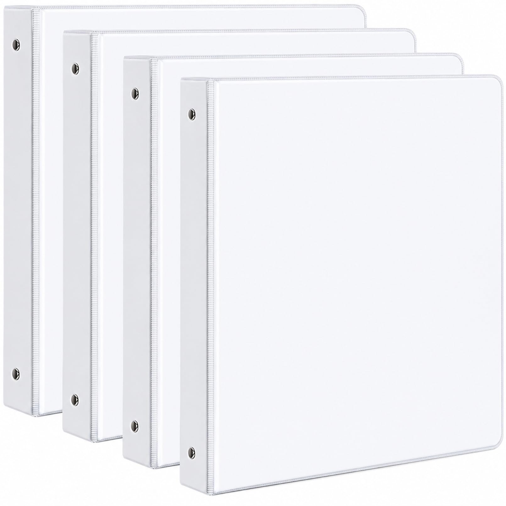 ausurme Ring Binders 4 Pack White 2.5 cm Round Ring A4 Size File