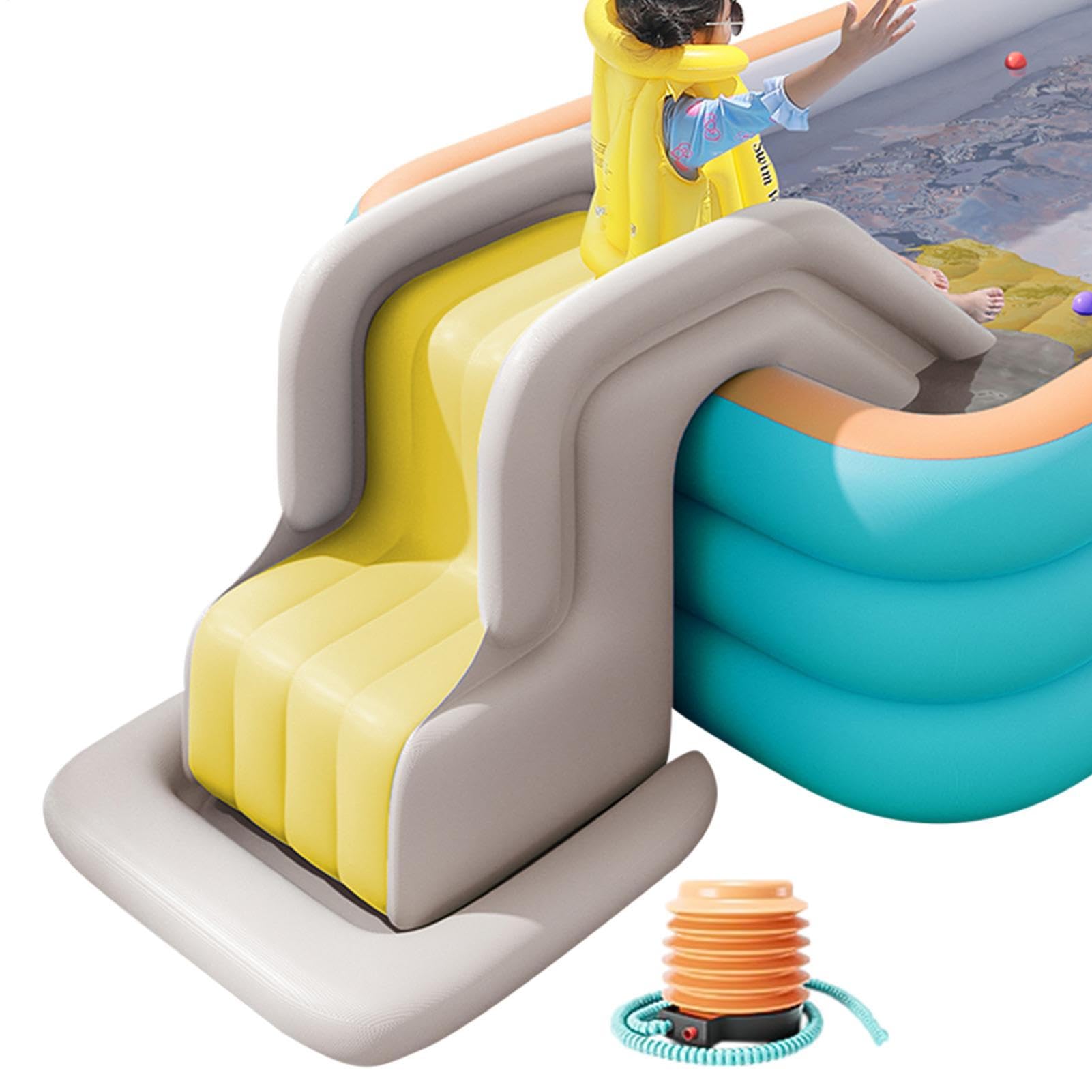Aufblasbare Wasserrutsche Für Den Pool - Kippsicherer Wasserspaß Für Draußen Als Wasserrutsche,Stabilisierte Aufblasbare Rutsche Für Wasserparks Und Aufblasbare Pools