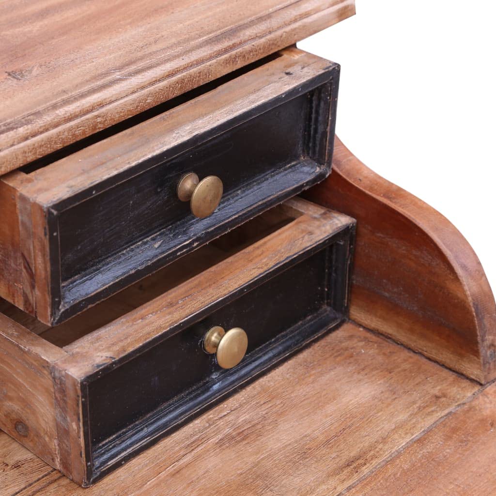 vidaXL Escritorio con Cajones, Mesa para Ordenador, Escritorio de Secretaria, Mueble para Oficina Despacho Estudio, Madera Maciza de Caoba