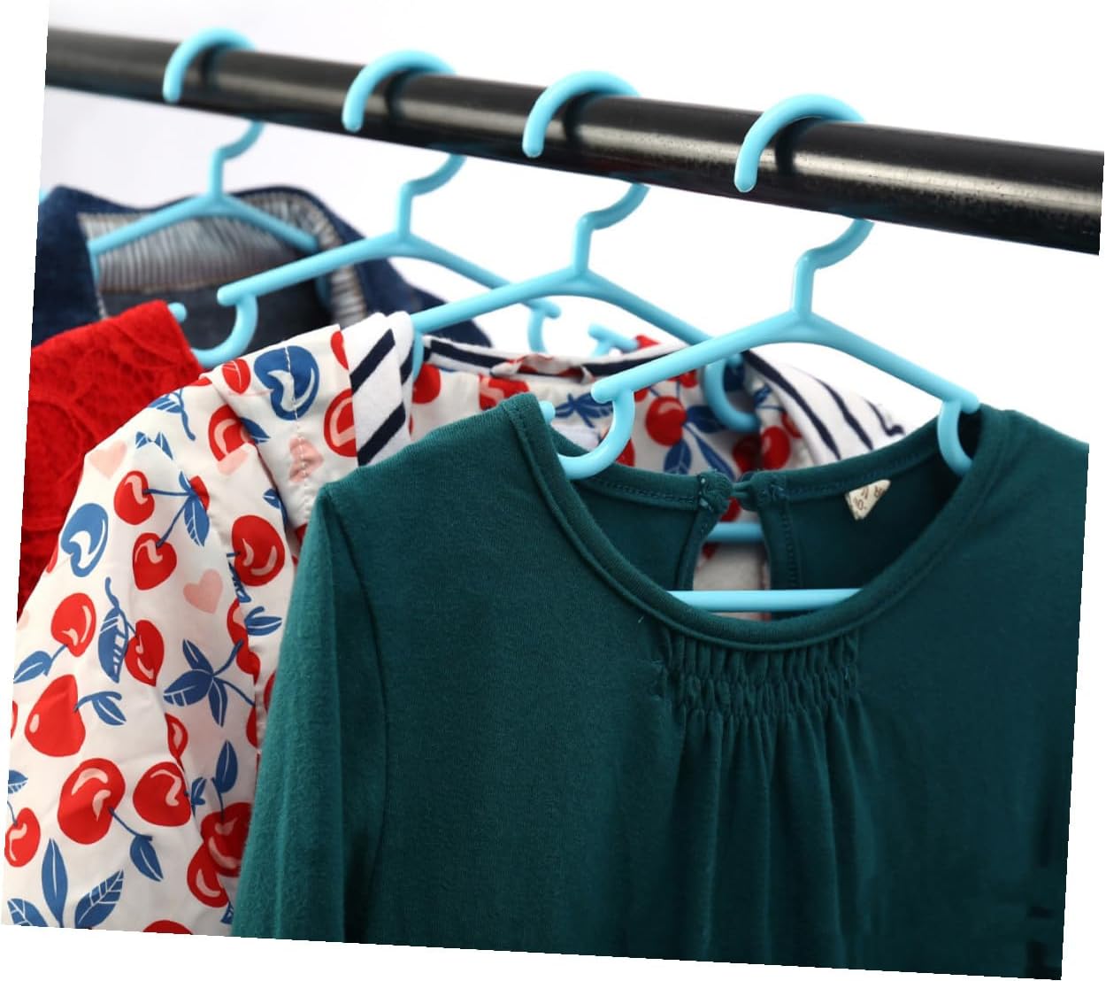 50pcs Plastic Clothes Hangers for Nursery and Bedroom Colorful Coat Hangers for Small Closet Sturdy Non-deforming Organizers for Boys and Wardrobe