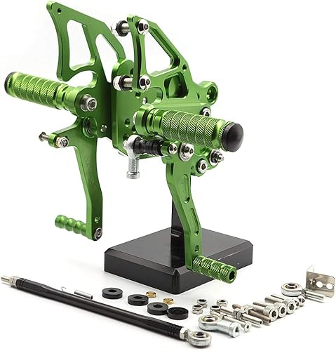 Miniatura 3 de FXCNC Juego de clavijas traseras ajustables anodizadas CNC Billet para motocicleta, juego de reposapiés trasero compatible con NINJA 250 2013-2017,