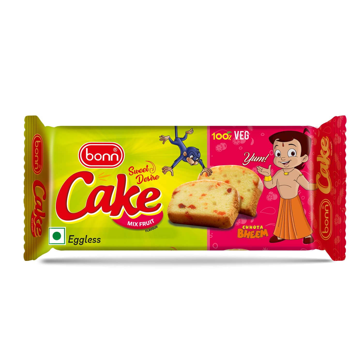 Bonn Sweet Desire Chota Bheem Eggless Mix Fruit Slice Cake, 60gm