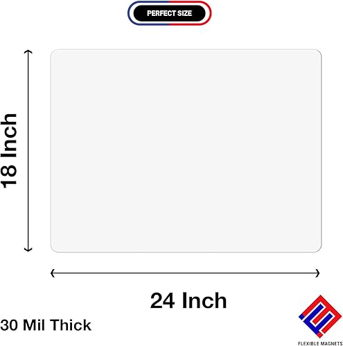 Miniatura 2 de Hojas magnéticas de vinilo flexible en blanco con esquinas redondas  hojas magnéticas imprimibles  imanes para coches  18.0 x 24.0 in
