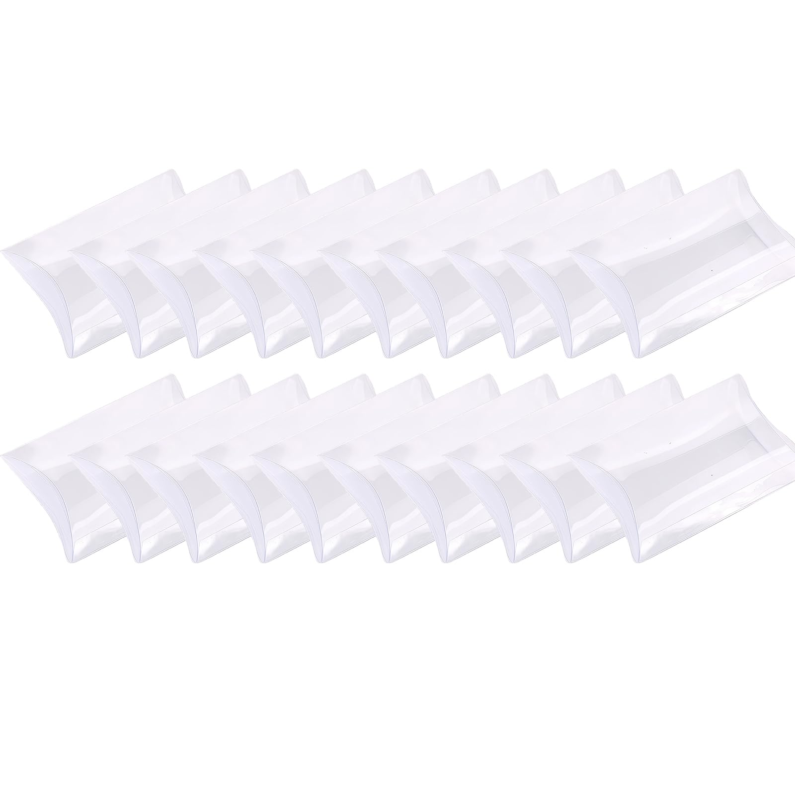 20Pcs Clear Plastic Pillow Gift Boxes Mini Candy Treat Favor Boxes for Wedding Birthday Baby Shower Party Supplies 3.54 x 2.76 x 0.98 Inch