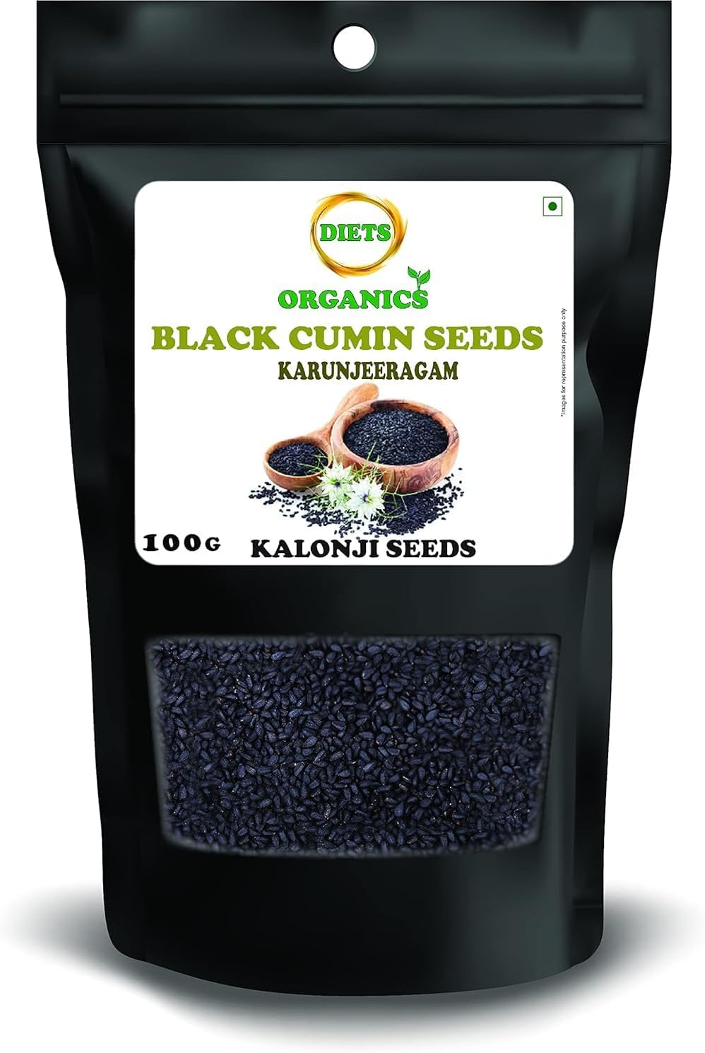 Diets Organics Black Cumin seeds -100 g, karunjeeragam, kala jeera, kalonji seeds- 100 grams