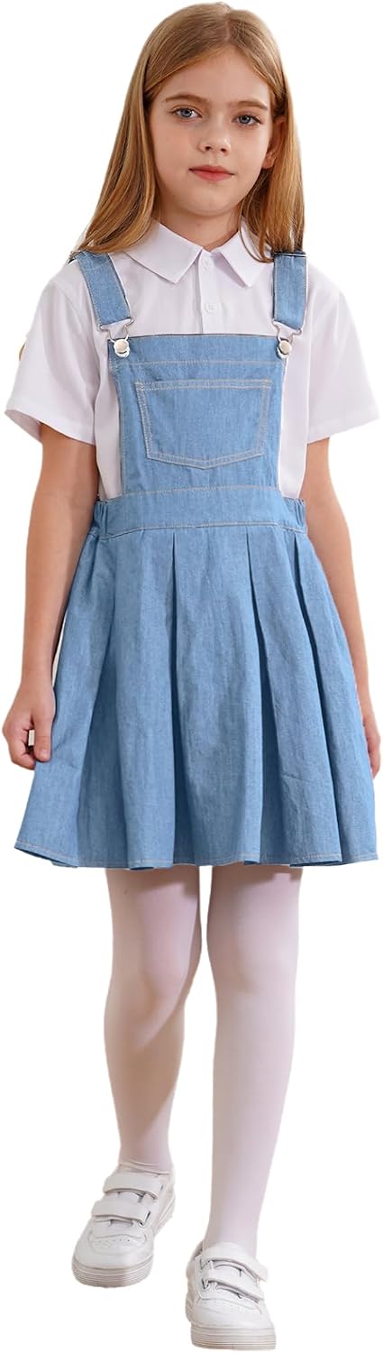 Jhaoyu Kids Girls Denim Overalls Ajustable Strap Jeans Denim Dress Jumpers Summer Clothes