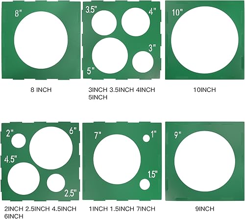 Miniatura 3 de Pllieay Cubo de medición de globos de 14 agujeros, caja de medición de globos de plástico verde, herramienta de medición de globos plegable con