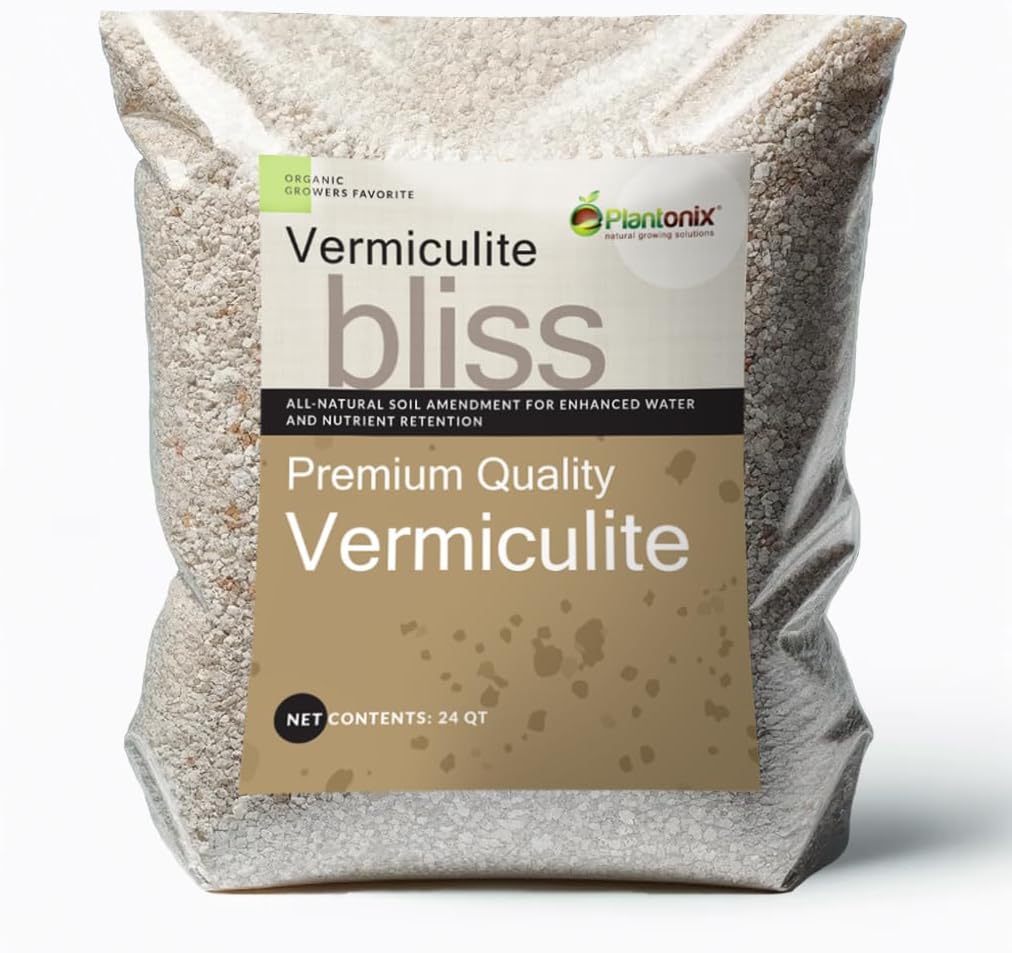 Coco Bliss (10lb Block) + Vermiculite Bliss (24 Qts) - Organic Coco Coir & Vermiculite for Plants - Compressed Coco Coir Brick with Low EC & pH Balance - OMRI-Listed Coco Coir for Plants & Gardening