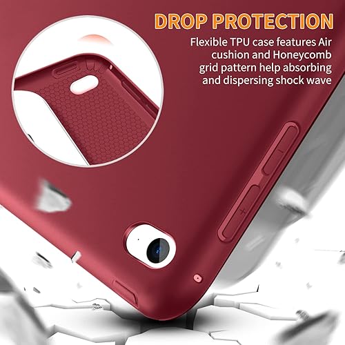 Miniatura 35 de DTTO Funda para iPad Mini de 5ª generación y iPad Mini 4, ultra delgada y ligera, con cubierta trasera de TPU suave, apagado y encendido automático