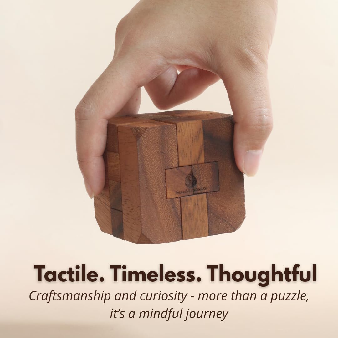 Hidden Passage: Wooden 3D Mechanical Puzzle for Adults – Brain Teaser Game | Desk Toy | Handmade Interlocking Wood Puzzle | Mind Teaser Logic Challenge by SiamMandalay