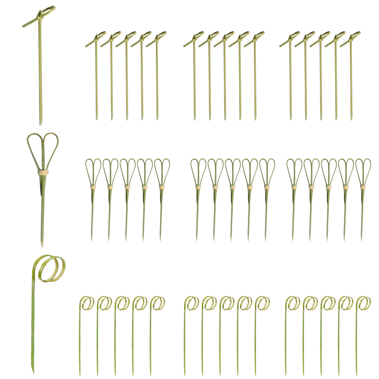 TopBine 300 PCS Cocktail Picks, 4.7Inch Toothpicks for Appetizers, Natural Bamboo Knot Skewers, Mini Food Sticks, Fancy Tooth Picks for Drinks,Fruit,Cocktail Garnish Accessories, Party Supplies