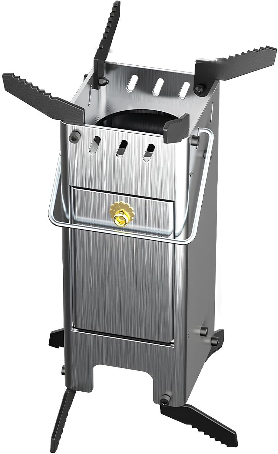 Portable Rocket Stove For Cooking Portable Camping Stove Wood Burning Stove Backyard Grill For Picnic Hunting Fishing And Hiking Comes With A Storage Bag(Silver)