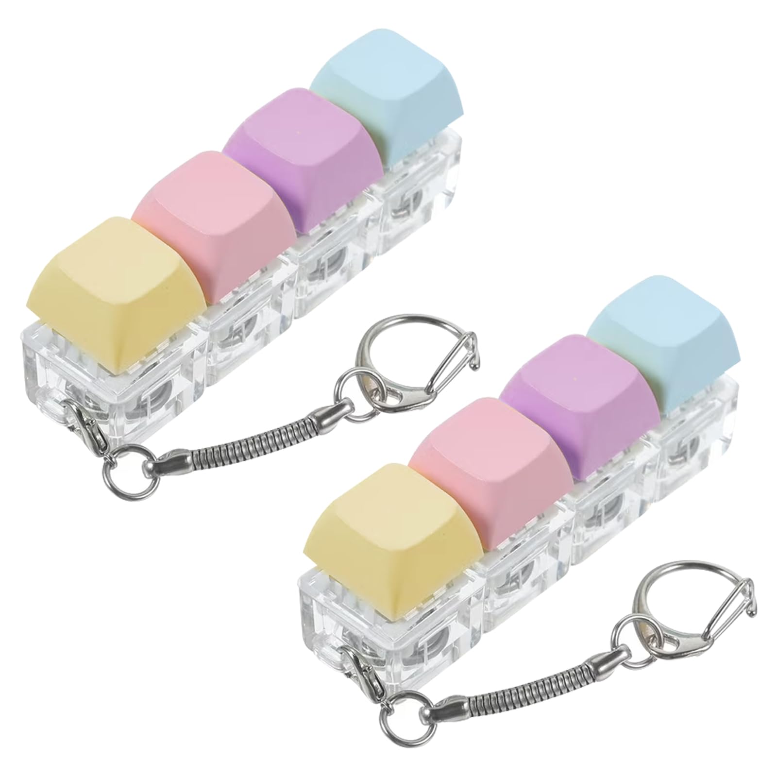 DAVBNM 2PCS Keyboard Fidget Toy, 4 Keys Decompression Toys, Keyboard Clicker Fidget, for Office School and Travel Stress Relief