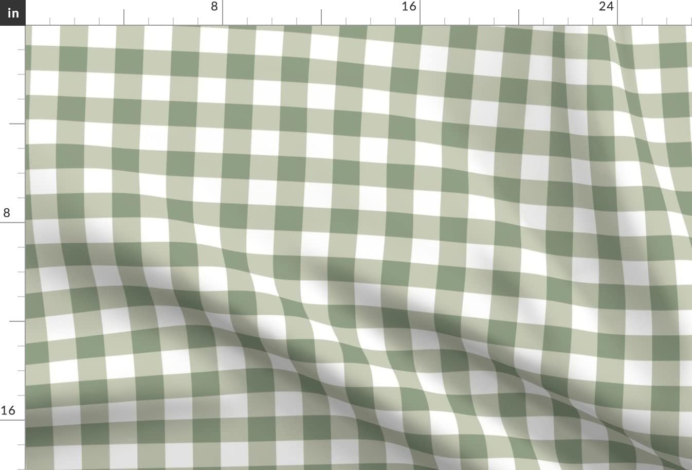 Spoonflower Fabric - Traditional Plaid Sage Green Eucalyptus White Tartan Gingham Farmhouse Printed on Minky Fabric by The Yard - Sewing Baby Blankets Quilt Backing Plush