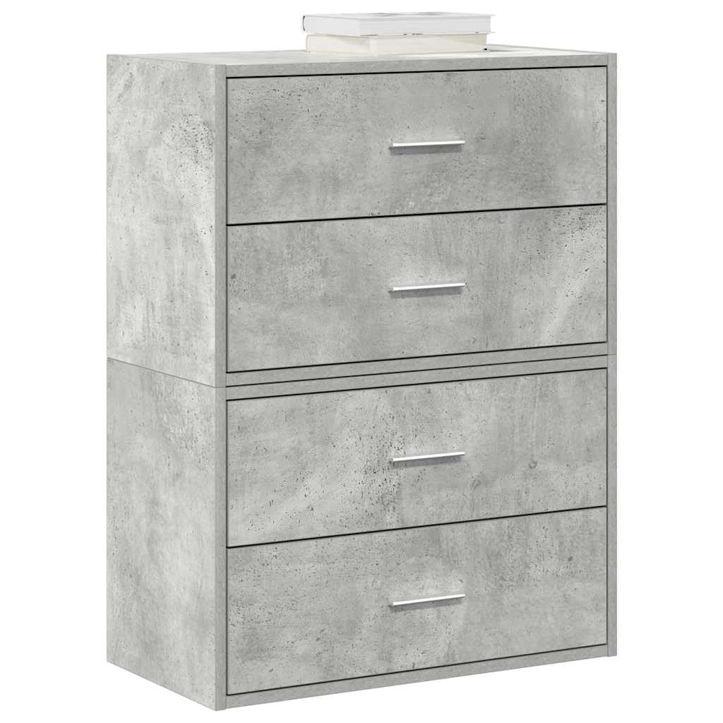 vidaXL Armadi con 2 Cassetti 2 pz Grigio Cemento 60x31x40cm Truciolato, armadietto, credenza, Armadio Buffet credenza, vetrina, Mobile Soggiorno