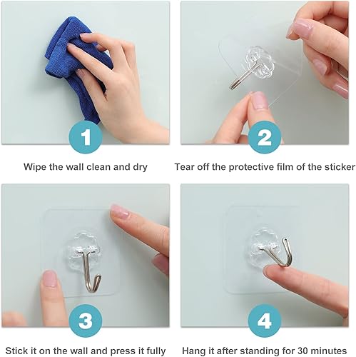 Miniatura 5 de Surblue Bolsa de almacenamiento para colgar en la pared con gancho adhesivo almacenamiento para colgar en el armario para el bolsillo bolsa